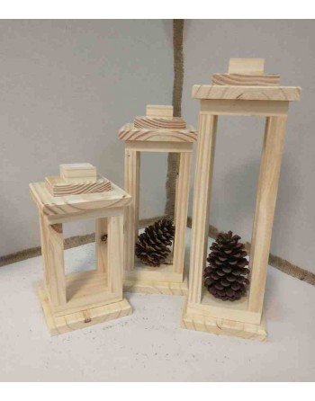 FAROLES X 3 MADERA PARA...