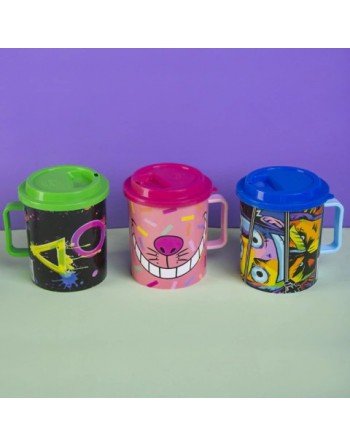 TAZA PLASTICA CON TAPA PARA...